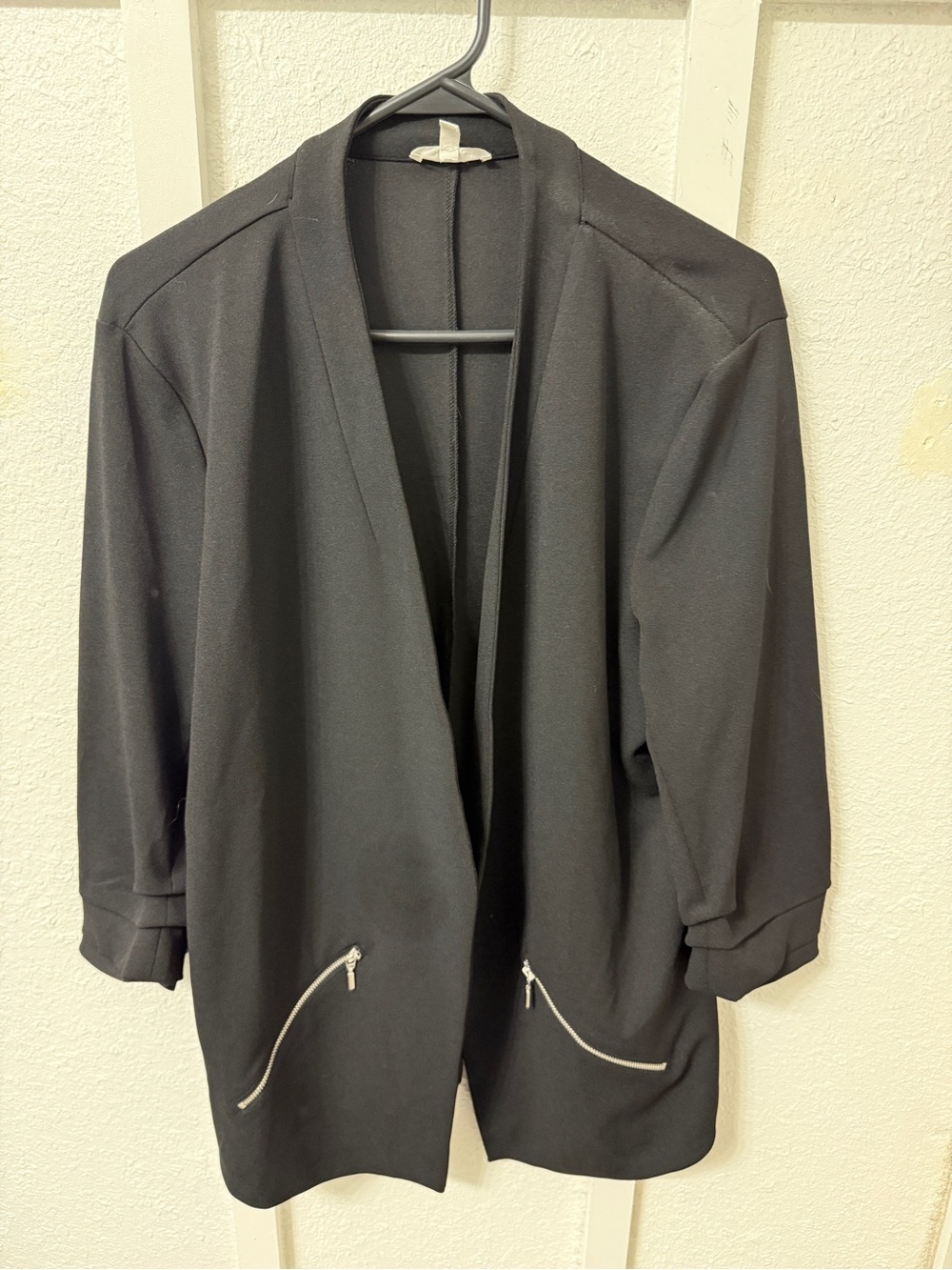Maurices Black Open-Front Blazer with Zip Pockets